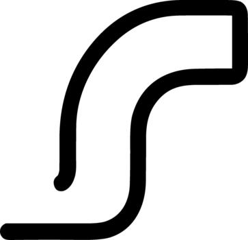 Simple Line Style Road Icon Shape Curve Path Element vector