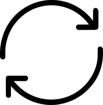 Simple Outline Arrow Recycle Refresh Reload Loop Circular Icon vector
