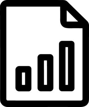 sencillo contorno estilo reporte icono con bar gráfico documento símbolo vector