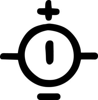 Simple Line Circuit Current Source Symbol Electrical Schematic Icon vector