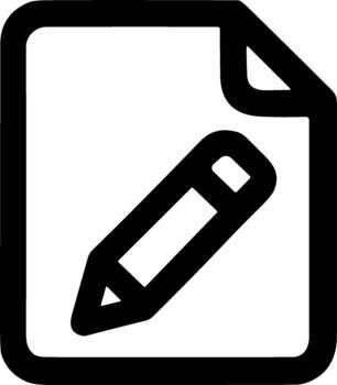Simple Outline Document with Pencil Icon for Editing and Writing vector