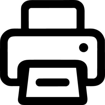 Simple Line Drawing Printer Document Output Device Machine Icon Symbol vector