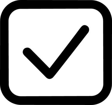 Outline Handdrawn Square Checkmark Sign Tick Shape Icon Design vector