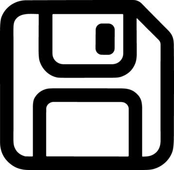 Simple Outline Save Diskette Icon Symbol Graphic Representation vector