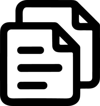 Simple Outline Duplicate Document Page File Paper Data Icon vector