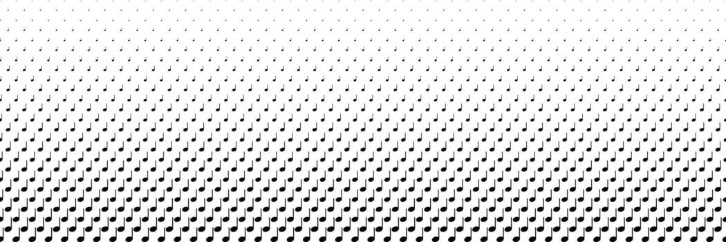 black halftone of musical note design for pattern and background. vector