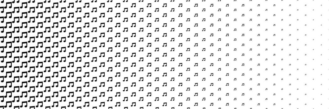 horizontal negro trama de semitonos de musical Nota diseño para modelo y antecedentes vector