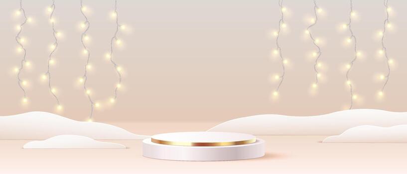 Display platform with decorative lights vector