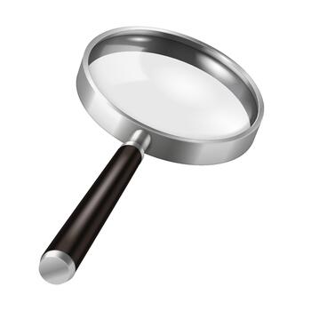 un detallado ilustración de un aumentador vaso con un negro encargarse de y metálico borde, comúnmente usado a aumentar y observar pequeño objetos cercanamente. vector