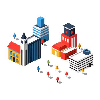 edificios bloquear para proyecto propósito vector