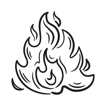 Vivid flames dancing upward, sharp edges, and dynamic motion. vector