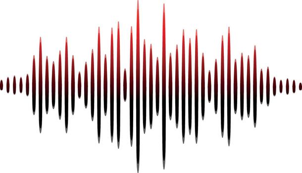 black and red equalizer or sound wave bands without background vector