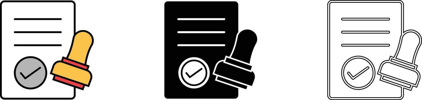 Approved document with rubber stamp symbolizing validation and compliance in a business se vector