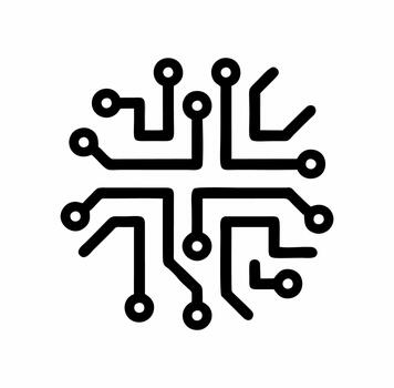 A circuit board with a circle in the middle vector