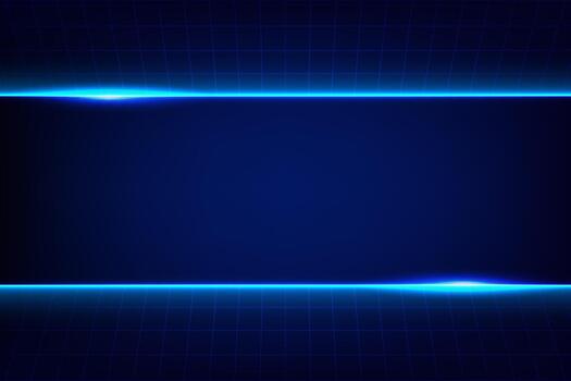 brillante horizontal azul láser líneas terminado un oscuro cuadrícula superficie, ideal para ciencia ficción, tecnología y moderno digital diseños vector