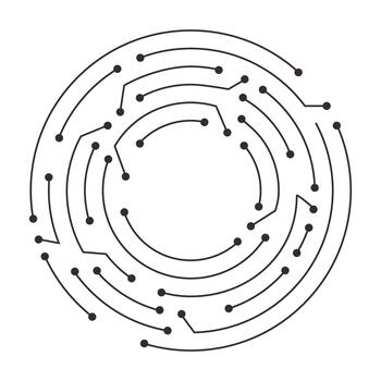 Circuit board circle line dots connection Motherboard electronic technology data, electrical board, cpu. Programming science, computer system elements vector