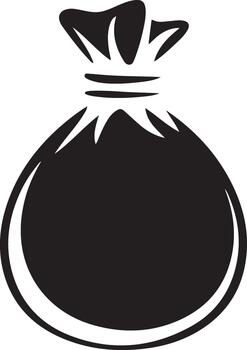 Money Bag Sack with Drawstring Isolated on Checkered Pattern Wealth Concept Shape vector