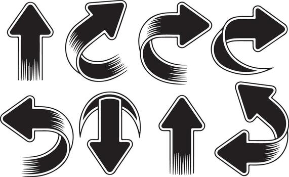 Arrows collection simple directional pointers for navigation and design vector