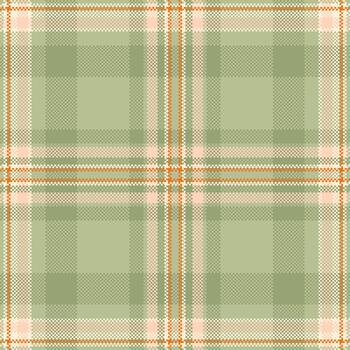 Pixelated plaid pattern in soft green, peach, and orange. A classic, retro feel. Ideal for backgrounds, textures, or graphic design projects. Versatile and timeless. vector