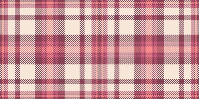 Covering textile pattern seamless, random fabric texture . Individuality check tartan plaid background in red and antique white colors. vector