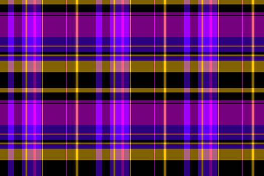 Fancy pattern seamless texture, curved plaid textile . Shop tartan fabric background check in violet and yellow colors. vector
