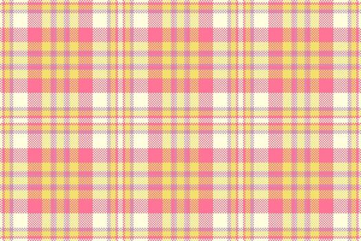 60s plaid textile , christmas card check pattern fabric. Image seamless background tartan texture in red and light yellow colors. vector