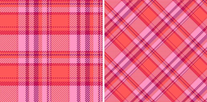 tartán textil sin costura de textura tela modelo con un cheque antecedentes tartán. conjunto en calentar colores. creativo regalo envase ideas para especial ocasiones. vector