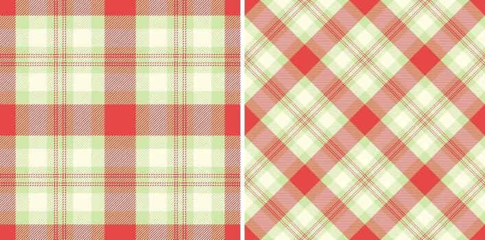 Texture fabric tartan of background plaid with a textile seamless pattern check. Set in christmas colors. Fashion repeat patterns in clothing. vector