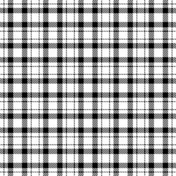 Classic black and white plaid pattern. Versatile for textiles, backgrounds, or creating timeless designs. Seamless texture. Perfect for print digital projects. vector