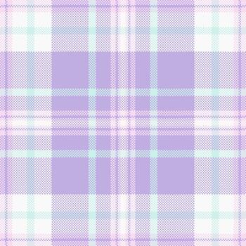 amable pastel tartán modelo en suave lavanda, menta, y blanco. moderno, pixelado estético, ideal para antecedentes, textiles, y diseño proyectos versátil, calmante textura. vector