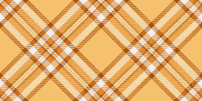 Garment pattern check background, swatch tartan fabric textile. Variation texture seamless plaid in orange and amber colors. vector