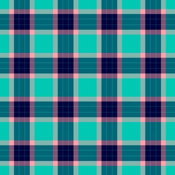 Harvest background plaid pattern, row texture textile seamless. Twill fabric tartan check in cyan and pink colors. vector