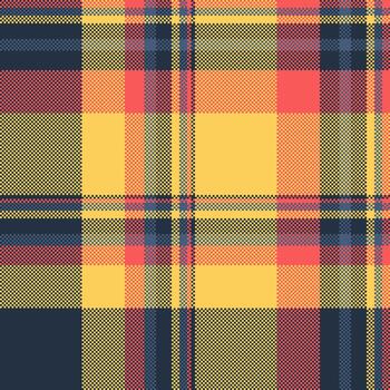 pixelado tartán modelo. vibrante digital textil diseño presentando intersectando líneas. ideal para antecedentes, web diseño, o retrotemático proyectos versátil y llamativo. vector