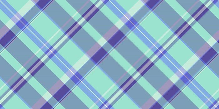Sixties texture plaid , paper textile tartan seamless. Eps check background fabric pattern in teal and indigo colors. vector