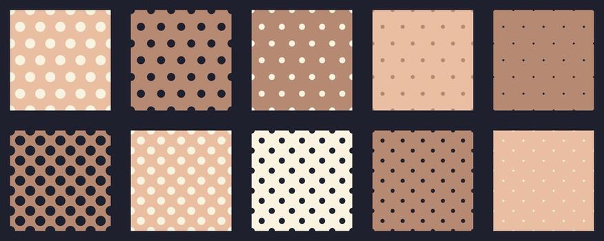 Set polka dots patterns. Simple background for web or print. Abstract surface. vector