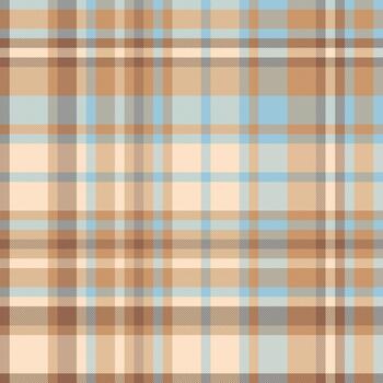 Fall tartan background fabric, carnival plaid pattern textile. Fuzzy check texture seamless in orange and light colors. vector