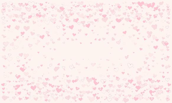 Delicate pink hearts scatter across a soft white background, creating a romantic and whimsical design. vector