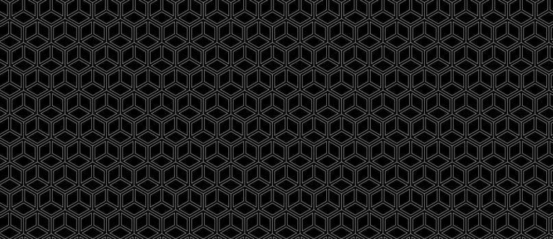 elegante escala de grises geométrico modelo. intrincado repitiendo diseño de interconectado cubitos crea un sofisticado, moderno textura ideal para antecedentes, sitios web, o textil diseños vector