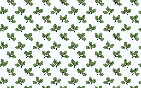 Seamless pattern of simple green leaves on a white background. Perfect for textile design, wallpaper, wrapping paper, or website backgrounds. vector