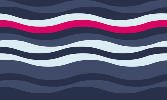 Abstract wavy stripes background. Stylish, vibrant color palette of blues, grays, and pink creates a dynamic, flowing visual. vector