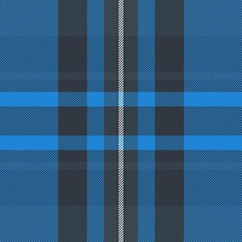 Simplicity check textile texture, deep plaid tartan. Swatch pattern fabric seamless background in cyan and dark colors. vector