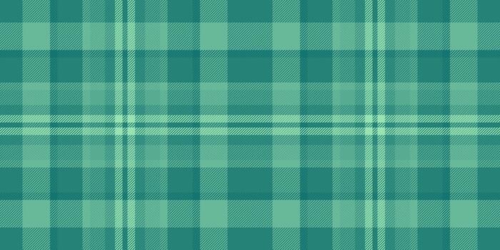 Tee pattern background seamless, fuzzy fabric textile texture. Exotic check tartan plaid in teal and mint colors. vector