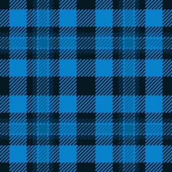 Tone textile tartan, diverse check pattern seamless. Large background plaid texture fabric in cyan and black colors. vector