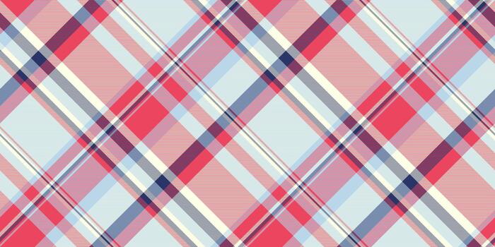 Grid background texture textile, picture fabric plaid check. Packing seamless tartan pattern in light and red colors. vector