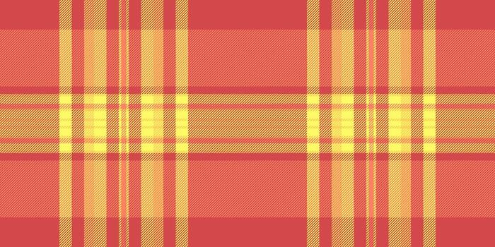 Curved pattern fabric plaid, creativity background tartan . Bag textile texture check seamless in red and laser lemon colors. vector