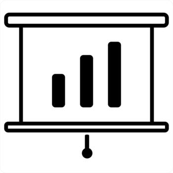 presentación y reunión icono en negro línea color vector