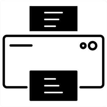 Printer and machine icon concept in black line color vector
