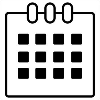 Schedule and time icon concept in black line color vector