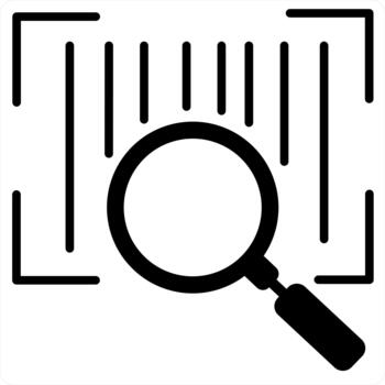 Search Bar Code icon concept in black line color vector
