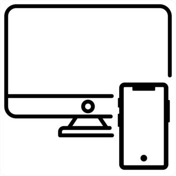 Responsive and device icon in black line color vector
